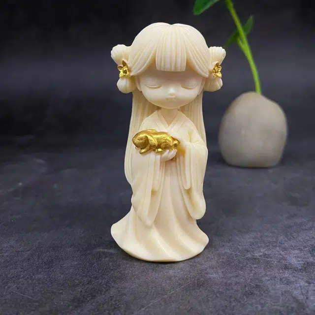 嫒柯 新中式小众高级感文玩佛珠百搭小清新轻奢招财转运珠国潮盘玩招财进宝金玉满堂#好运 象牙果 手把件 男女同款情侣款