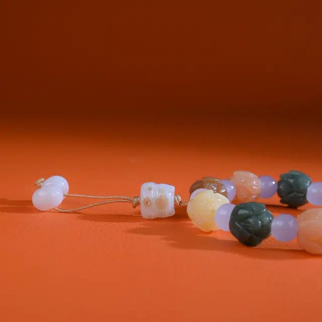 嫒柯 新中式国潮轻奢小众可爱精致猫爪温柔时尚可爱百搭必备多巴胺念珠文玩盘玩日进斗金#好运 菩提根 手串 男女同款情侣款