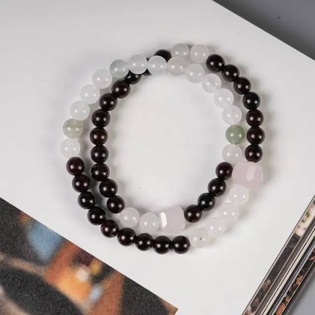 嫒柯 国潮新中式轻奢高级感文玩盘玩佛珠念珠招财进宝节节高升财源滚滚诸事顺遂#好运 紫檀属 手串 男女同款情侣款