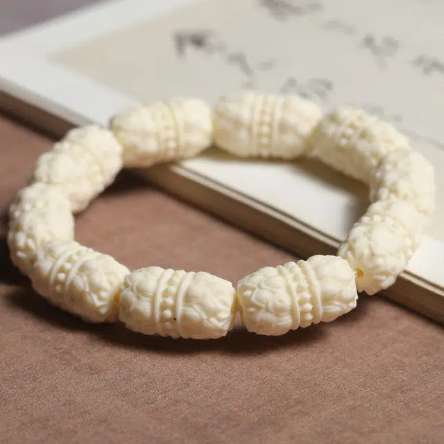 嫒柯 新中式国潮文艺复古小众轻奢高级感百搭枣日上岸盘玩文玩万事如意平安纳福诸事顺遂喜乐幸运好运 象牙果 手串 男女同款情侣款