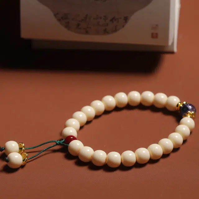 嫒柯 国潮新中式百搭轻奢高级文玩紫气东来万事如意心想事成念珠复古风文艺风#好运 象牙果 手串 男女同款情侣款