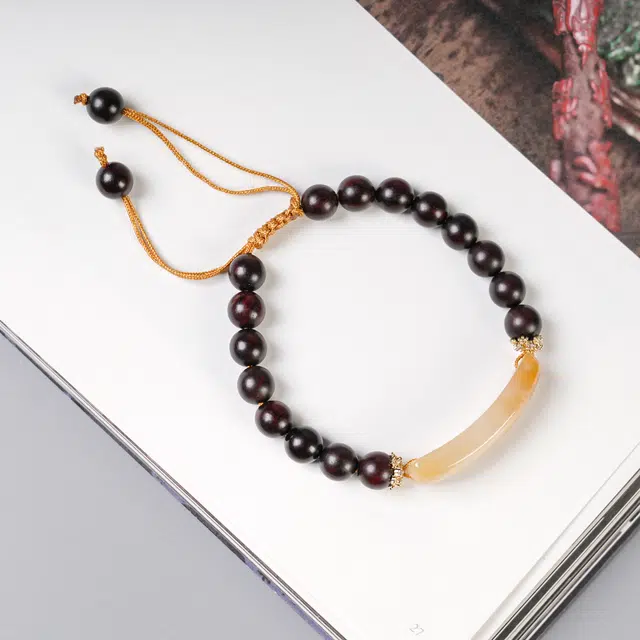 嫒柯 国潮新中式轻奢高级感文玩盘玩招财进宝节节高升八方来财诸事顺遂#好运 紫檀属 手串 男女同款情侣款