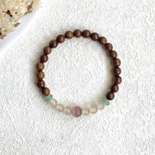 嫒柯 国潮新中式轻奢高级古韵清晰风文玩盘玩招财纳福佛珠念珠复古风文艺风#好运 金丝檀木 手串 男女同款情侣款