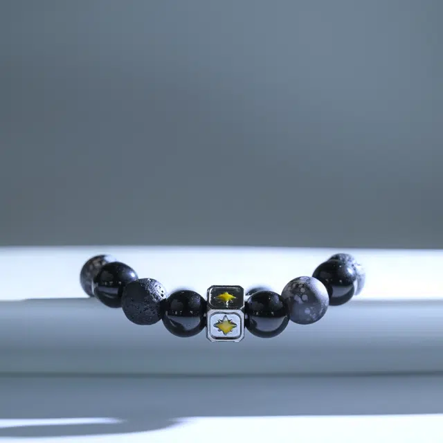 嫒柯 国潮新中式百搭轻奢简约高级设计感素雅美文玩盘玩念珠佛珠招财纳福万事顺观复古风文艺风转运#好运 黑檀 手串 男女同款情侣款