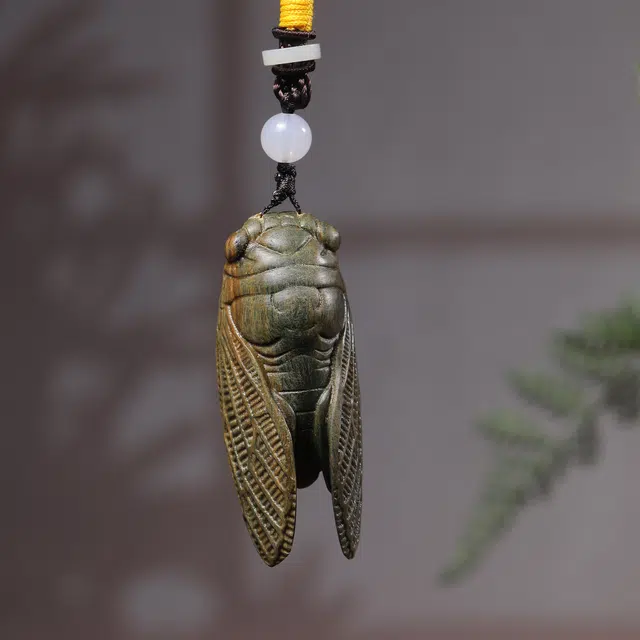 嫒柯 国潮新中式百搭轻奢高级吉祥创意诸事顺遂吉祥如意心想事成随身把玩#好运 绿檀 把件 男女同款情侣款