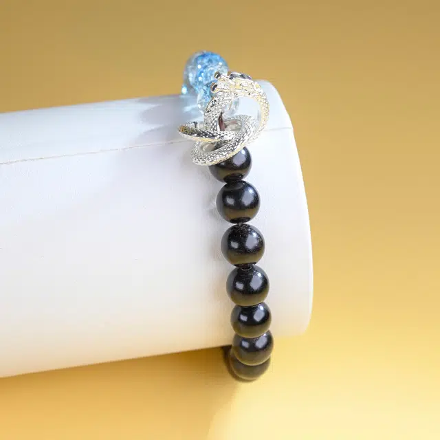 嫒柯 蛇年大吉国潮新中式百搭轻奢高级文玩盘玩鹏程万里四季平安复古风文艺风转运#好运 黑檀 手串 男女同款情侣款