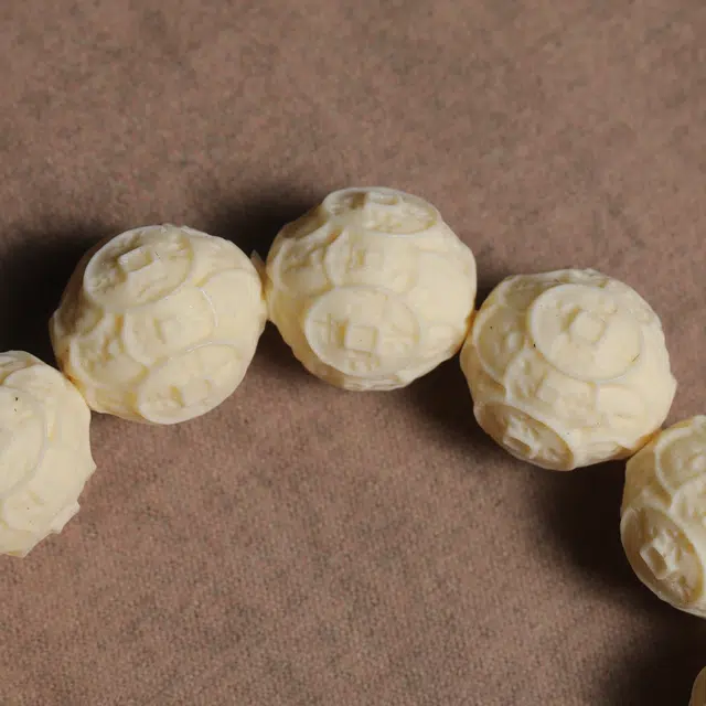 嫒柯 新中式国潮文艺复古小众轻奢高级感百搭有钱花盘玩文玩万事如意平安纳福诸事顺遂万事如意财源广进 象牙果 手串 男女同款情侣款