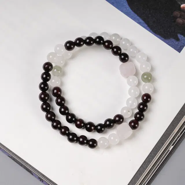 嫒柯 国潮新中式轻奢高级感文玩盘玩佛珠念珠招财进宝节节高升财源滚滚诸事顺遂#好运 紫檀属 手串 男女同款情侣款