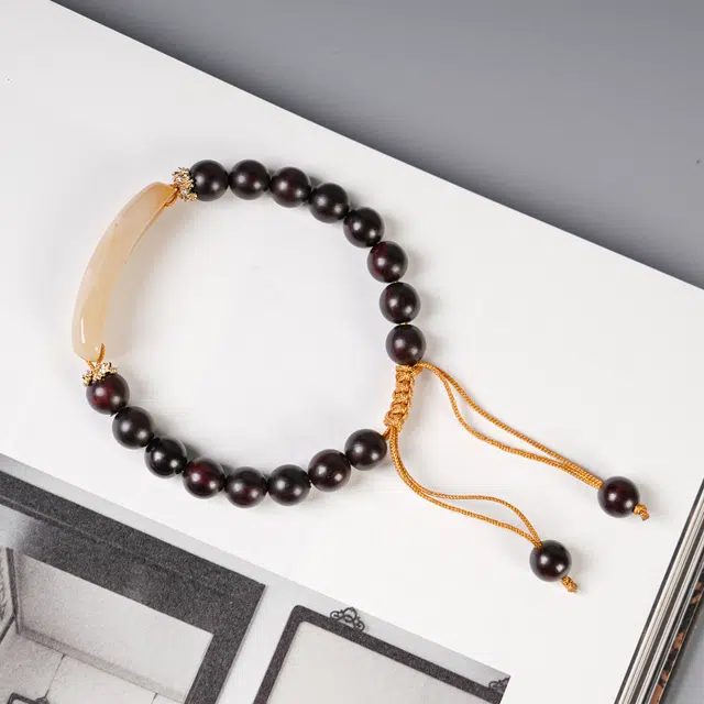 嫒柯 国潮新中式轻奢高级感文玩盘玩招财进宝节节高升八方来财诸事顺遂#好运 紫檀属 手串 男女同款情侣款