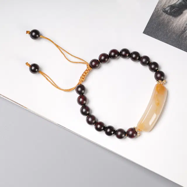 嫒柯 国潮新中式轻奢高级感文玩盘玩招财进宝节节高升八方来财诸事顺遂#好运 紫檀属 手串 男女同款情侣款