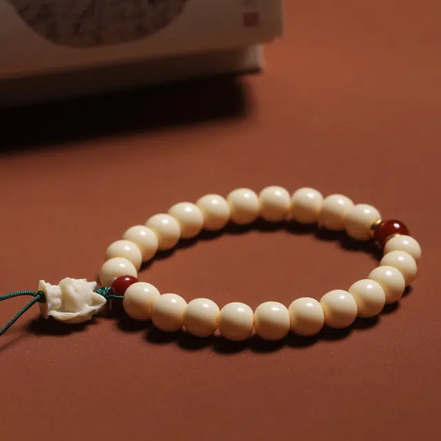 嫒柯 国潮新中式百搭轻奢高级文玩万事如意金玉满堂喜气洋洋盘玩佛珠念珠复古风文艺风#好运 象牙果 手串 男女同款情侣款