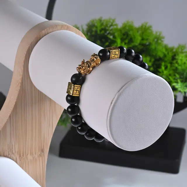 嫒柯 国潮新中式轻奢高级文玩八方来财招财转运貔貅盘玩佛珠复古风文艺风#好运 黑檀 手串 男女同款情侣款