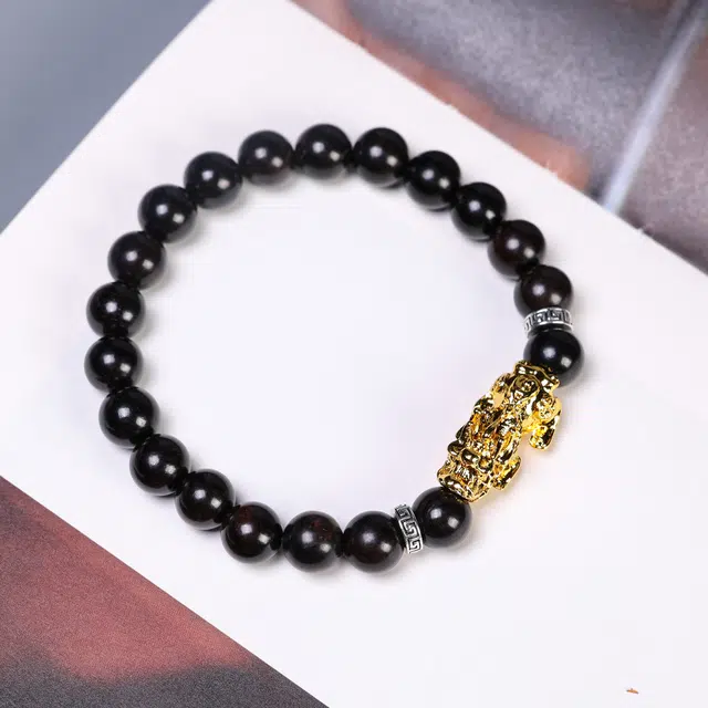 嫒柯 国潮新中式轻奢高级感念珠小众百搭文玩诸事随愿平安喜乐平步青云万事如意顺风顺水#好运 黑檀 手串 男女同款情侣款