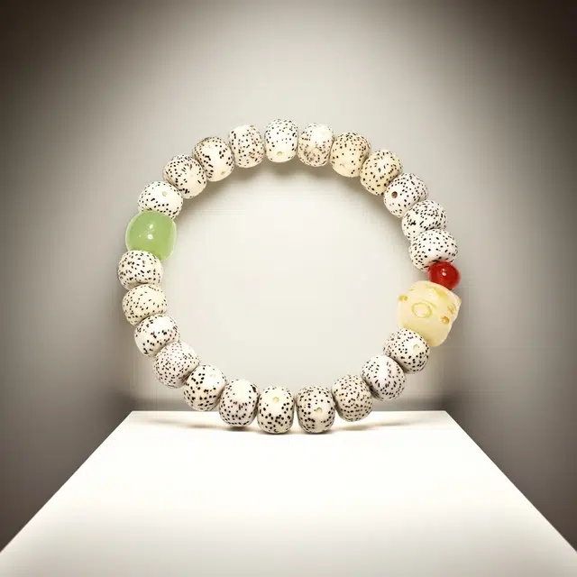 嫒柯 国潮新中式轻奢高级文玩盘玩八方来财财源广进佛珠诸事顺心招财纳福念珠复古风文艺风#好运 星月菩提 手串 男女同款情侣款