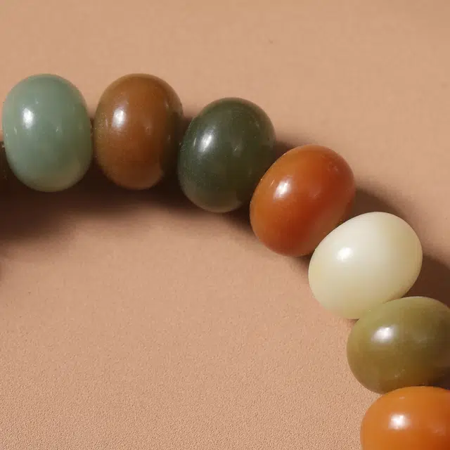 嫒柯 新中式国潮轻奢高级感文玩盘玩佛珠念珠招财纳福诸事顺遂节节高升八方来财平安喜乐#好运 白玉菩提 手串 男女同款情侣款