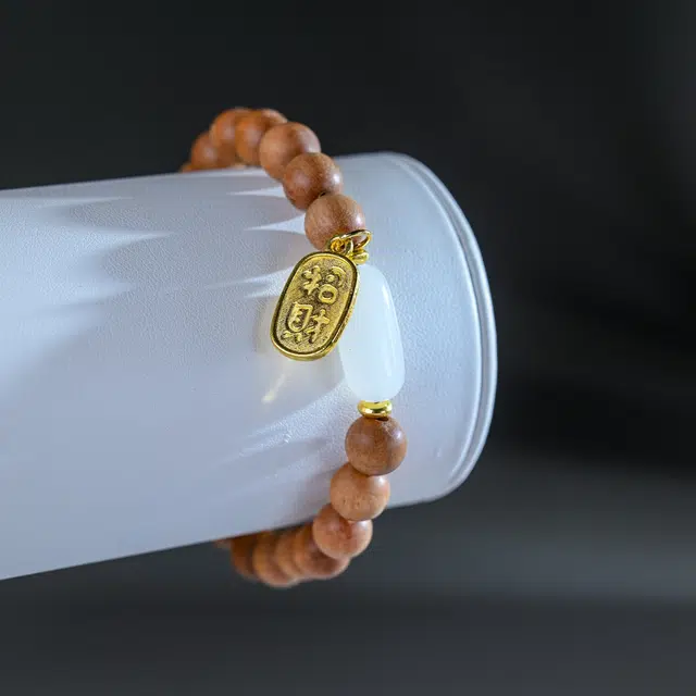 嫒柯 国潮新中式高级文玩佛珠百搭小清新轻奢招财转运珠鹏程万里一路长虹盘玩#好运 芭比檀香 手串 男女同款情侣款