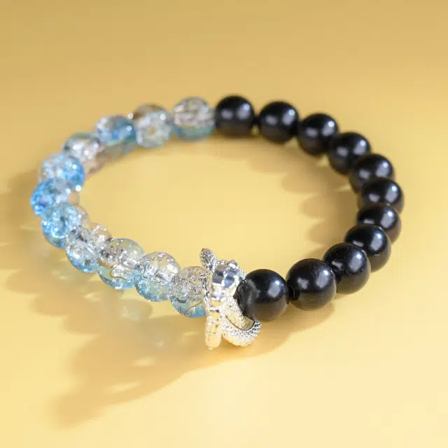 嫒柯 蛇年大吉国潮新中式百搭轻奢高级文玩盘玩鹏程万里四季平安复古风文艺风转运#好运 黑檀 手串 男女同款情侣款