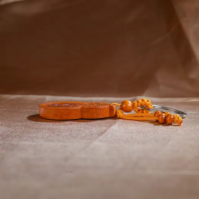 嫒柯 国潮新中式文玩复古风精致精工雕刻小众设计挂饰钥匙扣手机链车载挂坠万事顺遂平安喜乐#好运高级轻奢 桃木 挂件 男女同款情侣款