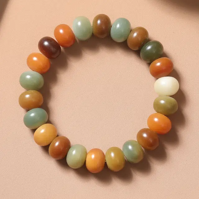 嫒柯 新中式国潮轻奢高级感文玩盘玩佛珠念珠招财纳福诸事顺遂节节高升八方来财平安喜乐#好运 白玉菩提 手串 男女同款情侣款