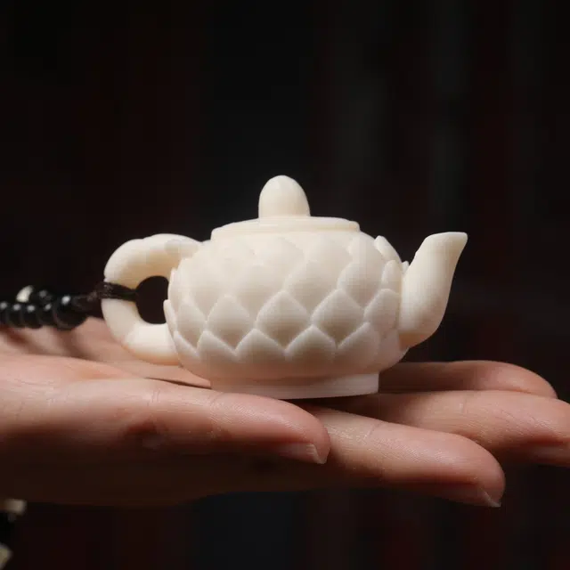 嫒柯 国潮新中式百搭轻奢高级居家茶宠随身把玩文玩万事随心事事如意盘玩转运#好运 象牙果 把件 男女同款情侣款