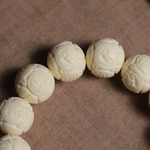 嫒柯 新中式国潮文艺复古小众轻奢高级感百搭盘玩文玩万事如意平安纳福诸事顺遂万事如意财好运 象牙果 手串 男女同款情侣款