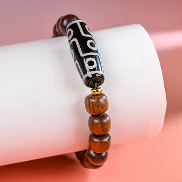 嫒柯 新中式国潮国风小众设计百搭复古文艺风文玩诸事顺遂平安喜乐万事如意盘玩#好运 花梨木 手串 男女同款情侣款