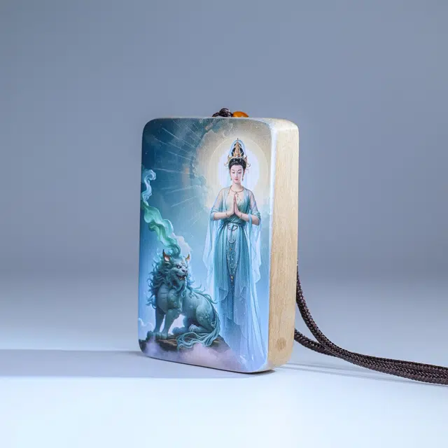 嫒柯 国潮新中式百搭轻奢简约高级设计感素雅美观复古风文艺风事业有成步步高升转运节节高#好运 楠木 木作项链 男女同款情侣款