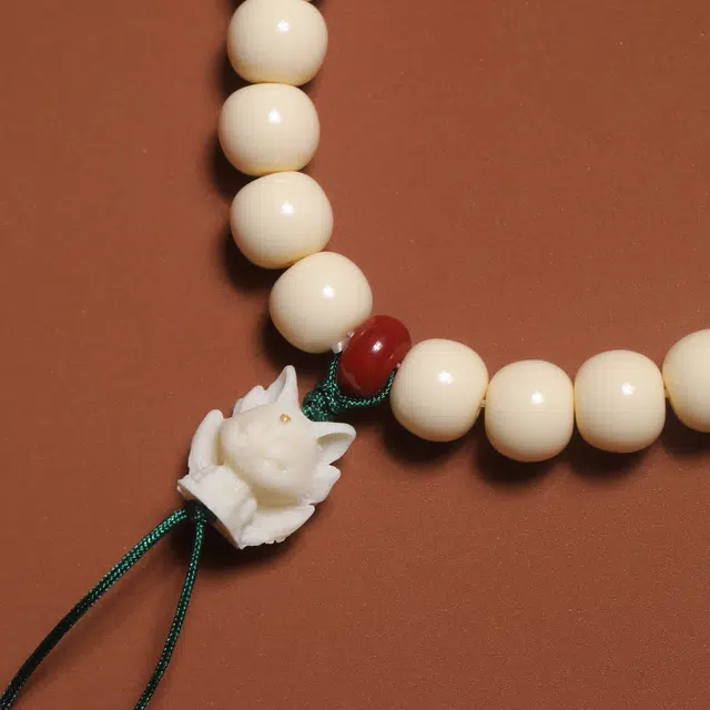 嫒柯 国潮新中式百搭轻奢高级文玩万事如意金玉满堂喜气洋洋盘玩佛珠念珠复古风文艺风#好运 象牙果 手串 男女同款情侣款