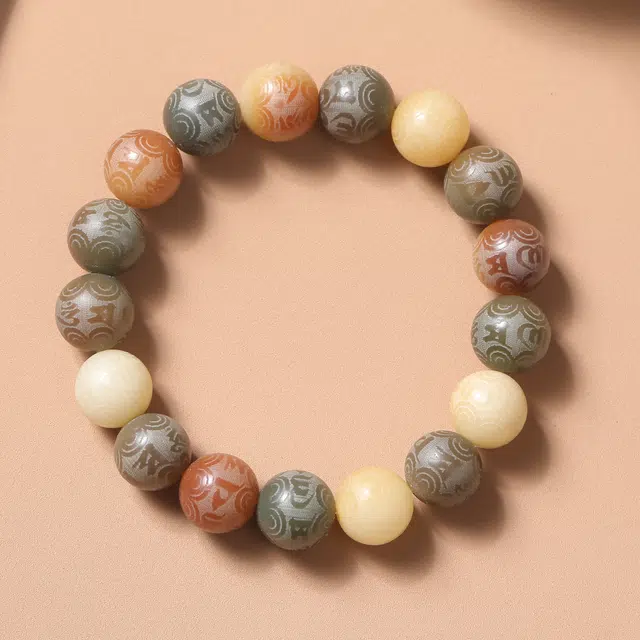 嫒柯 新中式国潮开运绕指柔轻奢百搭小众高级感文玩盘玩招财纳福转运来财诸事顺遂平安喜乐 菩提子/菩提籽 手串 男女同款情侣款