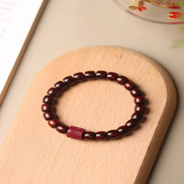 嫒柯 国潮新中式轻奢高级感文玩盘玩财运亨通吉祥如意佛珠念珠复古风文艺风大吉大利#好运 紫檀属 手串 男女同款情侣款