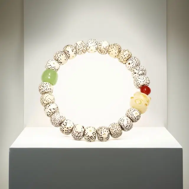 嫒柯 国潮新中式轻奢高级文玩盘玩八方来财财源广进佛珠诸事顺心招财纳福念珠复古风文艺风#好运 星月菩提 手串 男女同款情侣款