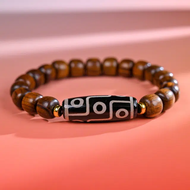 嫒柯 新中式国潮国风小众设计百搭复古文艺风文玩诸事顺遂平安喜乐万事如意盘玩#好运 花梨木 手串 男女同款情侣款