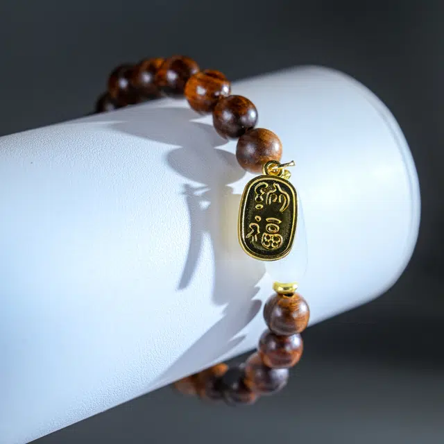 嫒柯 新中式高级感文玩佛珠百搭小清新轻奢招财转运珠国潮盘玩财源广进招财纳福#好运 花梨木 手串 男女同款情侣款