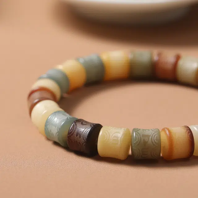 嫒柯 新中式国潮开运绕指柔渐变轻奢百搭小众高级感文玩盘玩招财纳福转运来财诸事顺遂平安喜乐好运 白玉菩提 手串 男女同款情侣款