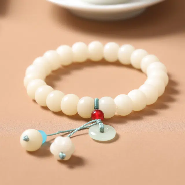 嫒柯 新中式国潮开运绕指柔轻奢百搭小众高级感文玩盘玩招财纳福转运来财诸事顺遂平安喜乐#好运 白玉菩提 手串 男女同款情侣款