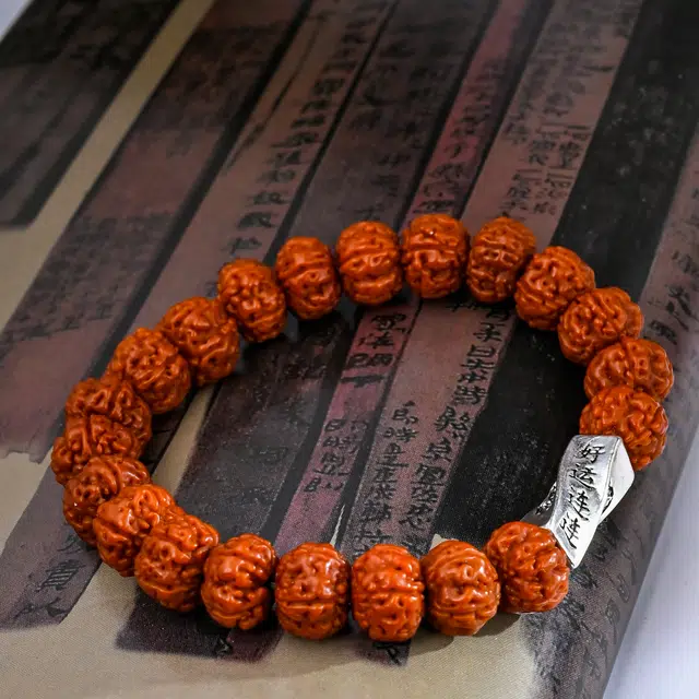 嫒柯 国潮新中式百搭轻奢高级文玩盘玩佛珠念珠福享连绵鹏程万里复古风文艺风转运#好运 金刚菩提 手串 男女同款情侣款