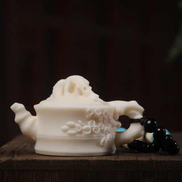 嫒柯 国潮新中式百搭轻奢高级居家茶宠随身把玩文玩幸福美满美梦连连盘玩转运#好运 象牙果 把件 男女同款情侣款