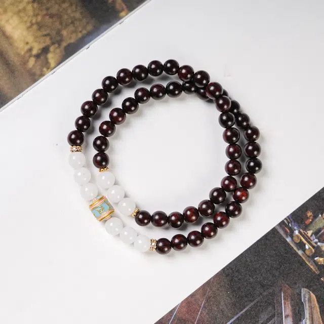 【诸事顺遂】 嫒柯 国潮新中式轻奢高级感文玩盘玩佛珠念珠招财进宝节节高升八方来财财运亨通#好运 紫檀属 手串 男女同款情侣款
