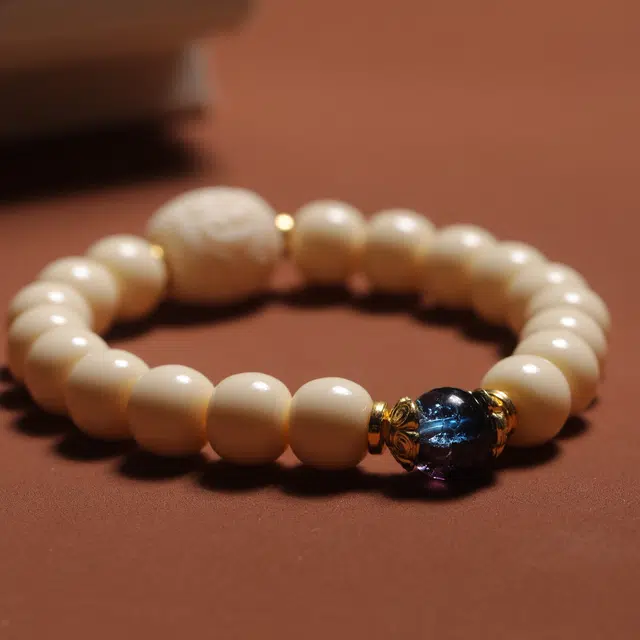 嫒柯 国潮新中式百搭轻奢高级文玩盘玩鹏程万里大吉大利万事遂心佛珠念珠复古风文艺风#好运 象牙果 手串 男女同款情侣款