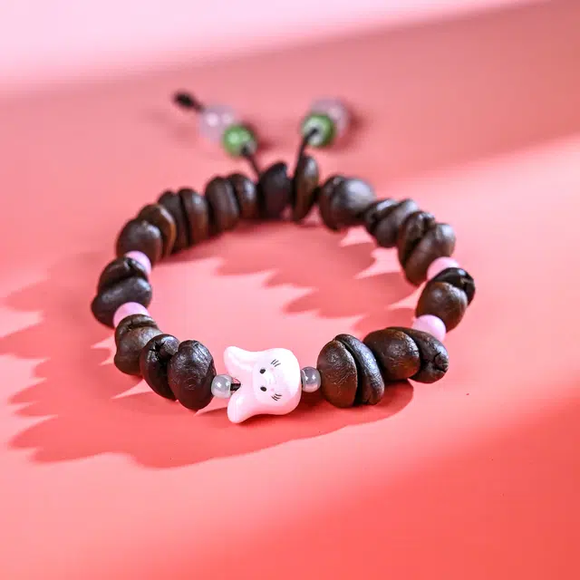 嫒柯 国潮新中式百搭轻奢高级四季平安五福临门七星高照#好运咖啡豆 菩提子/菩提籽 手串 男女同款情侣款