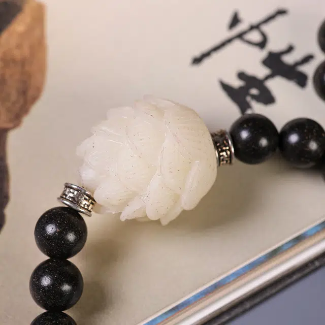 嫒柯 国潮新中式轻奢高级感文玩招财进宝盘玩佛珠平安喜乐念珠复古风文艺风财源广进 诸事顺新 合香珠 手串 男女同款情侣款