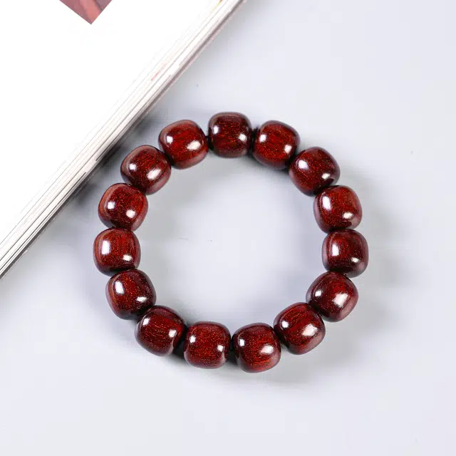 嫒柯 新中式国潮复古文玩盘玩轻奢高级感转运素招财转运珠平安纳福八方来财诸事顺遂百搭#好运 紫檀属 手串 男女同款情侣款