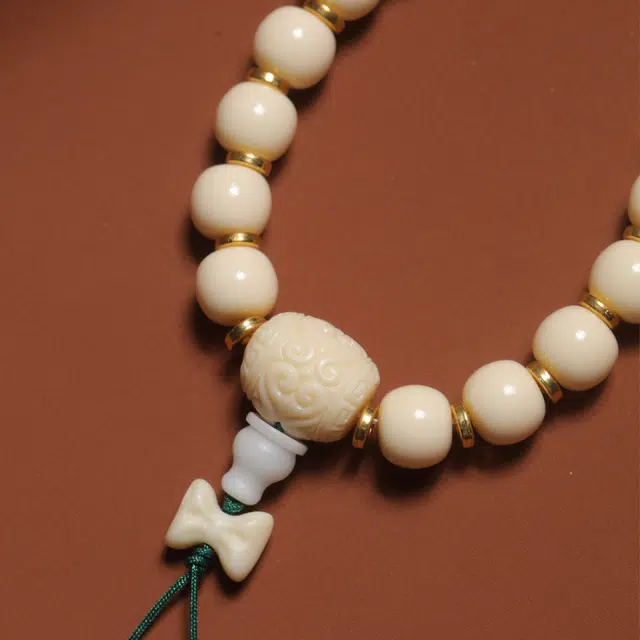 嫒柯 国潮新中式百搭轻奢高级文玩盘玩八方来财招财纳福事事如意复古风文艺风#好运 象牙果 手串 男女同款情侣款