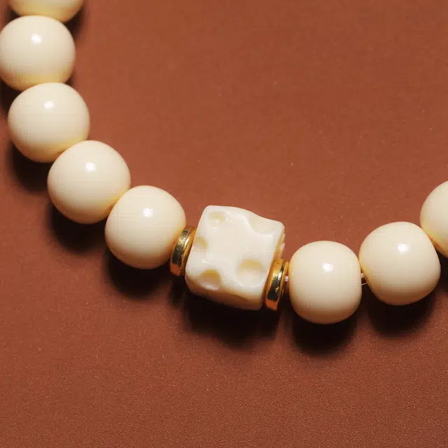 嫒柯 国潮新中式百搭轻奢高级文玩招财万事如意大吉大利念珠复古风文艺风#好运 象牙果 手串 男女同款情侣款