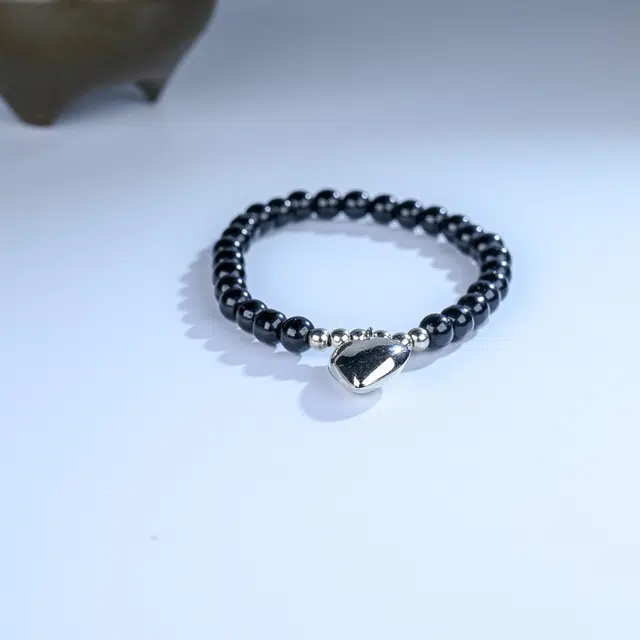 嫒柯 国潮新中式百搭轻奢简约高级设计感素雅美文玩盘玩岁岁平安念珠佛珠观复古风文艺风转运#好运 黑檀 手串 男女同款情侣款