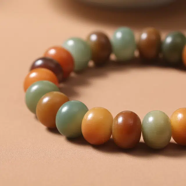 嫒柯 新中式国潮轻奢高级感文玩盘玩佛珠念珠招财纳福诸事顺遂节节高升八方来财平安喜乐#好运 白玉菩提 手串 男女同款情侣款