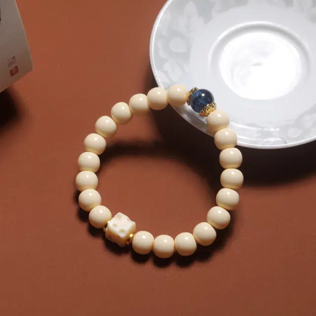 嫒柯 国潮新中式百搭轻奢高级文玩招财万事如意大吉大利念珠复古风文艺风#好运 象牙果 手串 男女同款情侣款