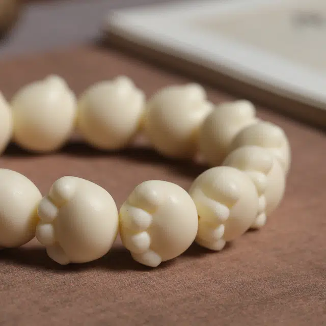 嫒柯 新中式国潮文艺复古小众轻奢高级感百搭猫爪盘玩文玩万事如意平安纳福诸事顺遂喜乐幸运好运 象牙果 手串 男女同款情侣款