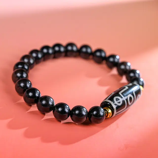 嫒柯 新中式国潮国风轻奢高级小众百搭设计感平安顺遂万事如意诸事顺利文玩佛珠盘玩#好运 黑檀 手串 男女同款情侣款