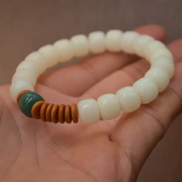 嫒柯 国潮新中式 轻奢高级文玩 吉祥如意 平安顺遂 招财纳福 白玉菩提 手串 男女同款情侣款